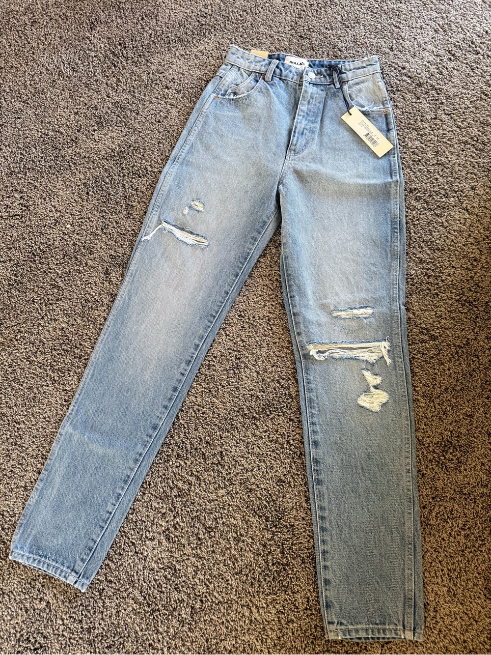Rollas Elle Light Wash Distressed Jeans size 24